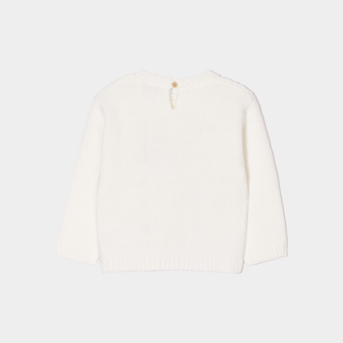 Pull broderie et torsades Creeks blanc bébé fille