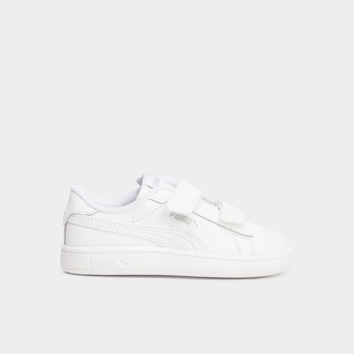 Tennis basses à scratchs Puma Smash blanc garçon