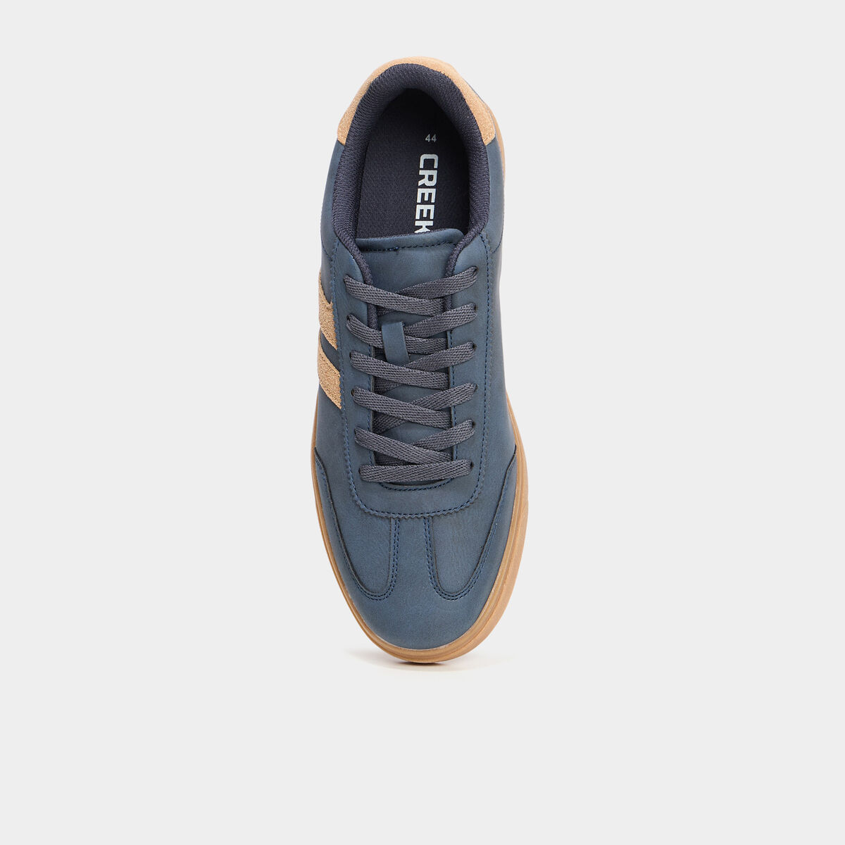 Tennis basses &agrave; lacets bleu marine homme