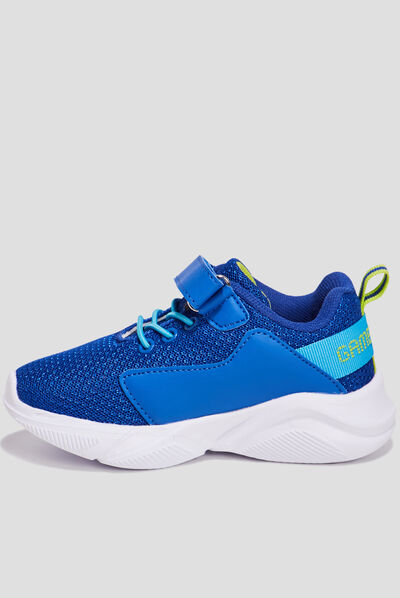Baskets running à scratchs Liberto bleu garçon
