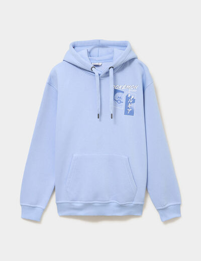 Sweat hoodie molleton 1 poche Pok&eacute;mon bleu homme