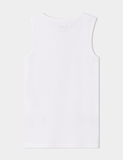 Lot de 3 débardeurs col rond coton blanc garçon