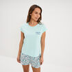 Ensemble pyjama short et t-shirt ecru femme