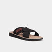 Sandales en cuir noir homme