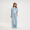Jean extra large taille haute coton denim triple stone femme