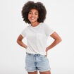 T-shirt col rond 1 poche manches courtes ecru femme
