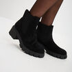 Bottines chelsea talons crant&eacute;s noir femme