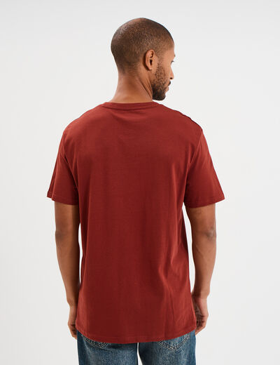 T-shirt droit manches courtes coton rouge foncé homme