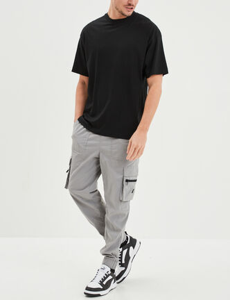 Pantalon cargo avec boucle gris homme