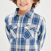 Chemise manches longues Creeks bleu garçon