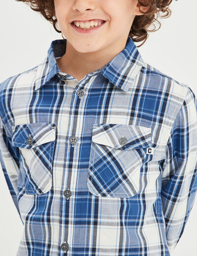 Chemise manches longues Creeks bleu garçon