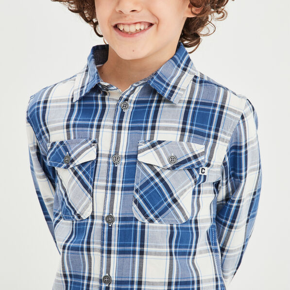chemise manches longues creeks bleu garcon Chemise manches longues Creeks bleu garçon