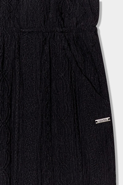 Combinaison pantalon jambes larges noir fille