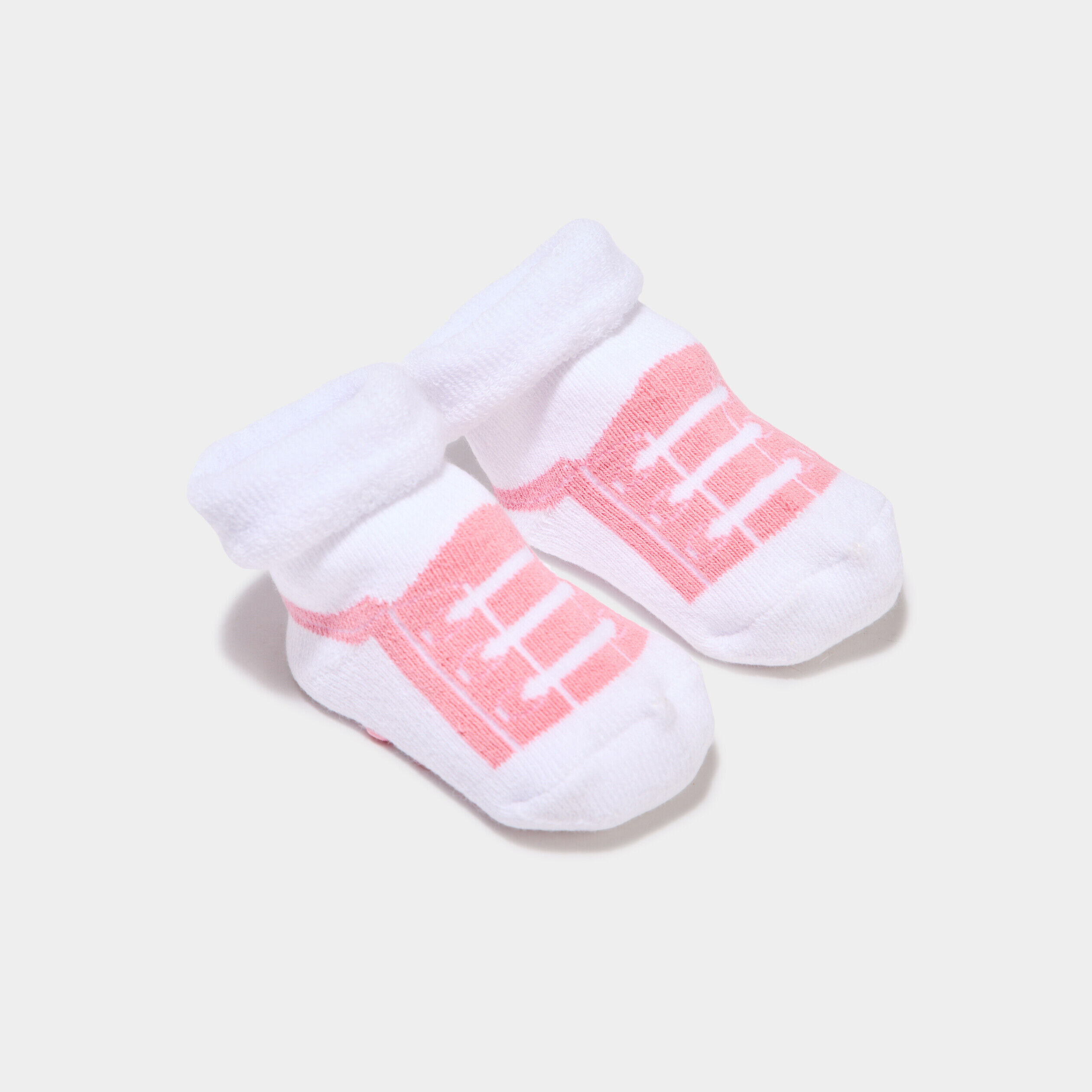 Chaussettes bottons coton majoritaire rose bébé