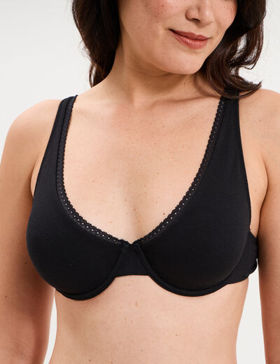 Soutien-gorge foulard coton majoritaire noir femme