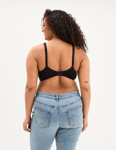Soutien-gorge foulard coton majoritaire noir femme grande taille