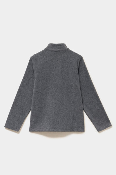Sweat polaire col camionneur gris argent mixte