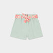 Short ceinture foulard en gaze de coton vert pastel bébé fille