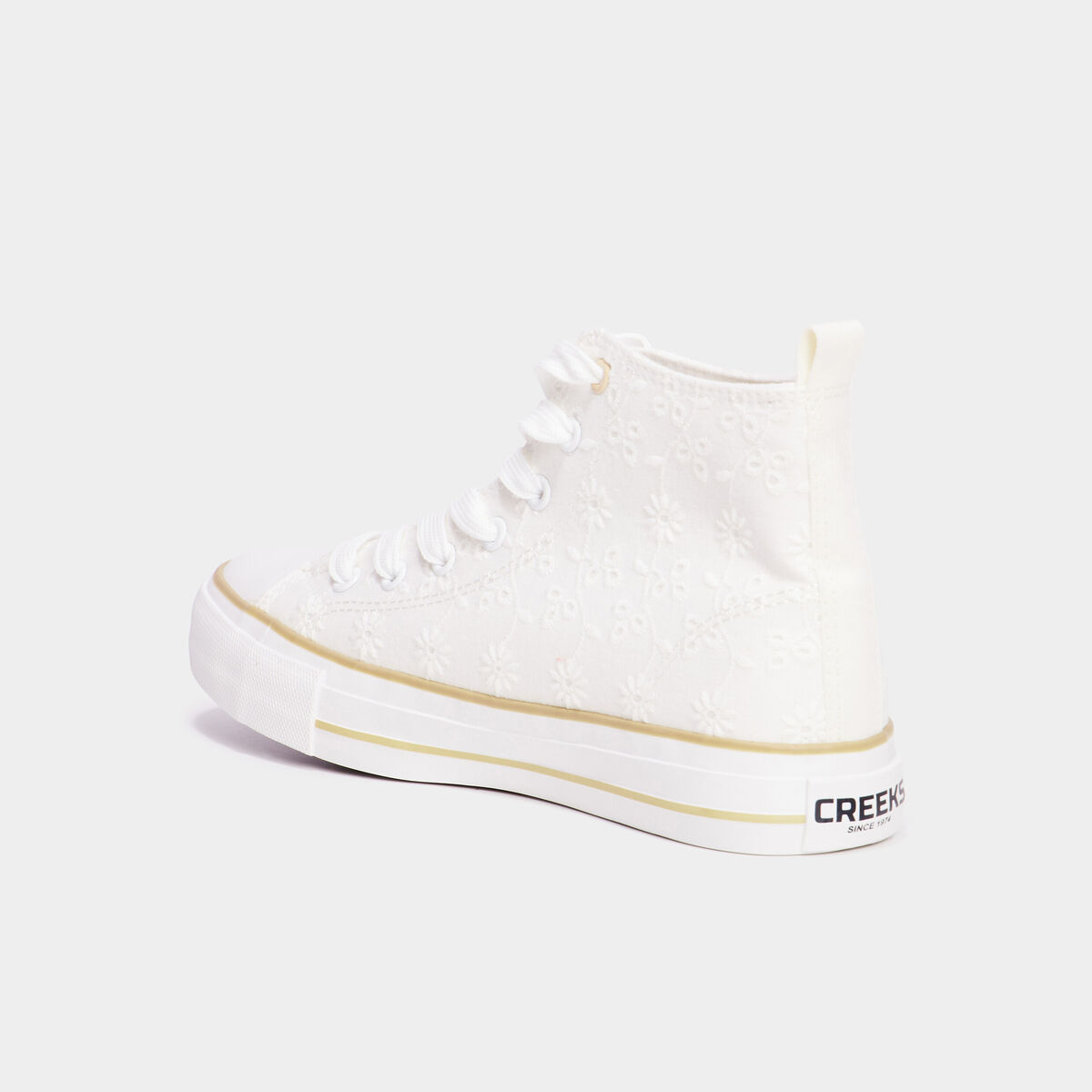 Baskets montantes en toile Creeks ivoire femme