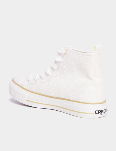 Baskets montantes en toile Creeks ivoire femme
