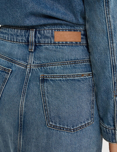Robe longue en jean manches longues denim double stone femme