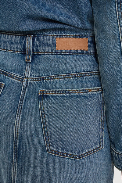 Robe longue en jean manches longues denim double stone femme