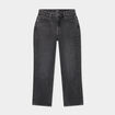 Jeans droit 7/8ème coton denim gris femme