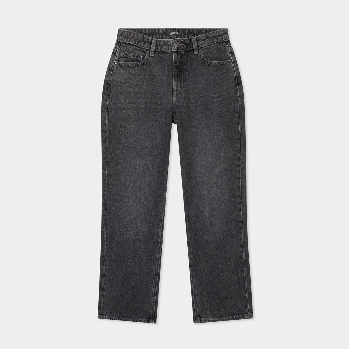 Jeans droit 7/8ème coton denim gris femme