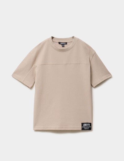 T-shirt oversize manches courtes coton gris fonc&eacute; gar&ccedil;on
