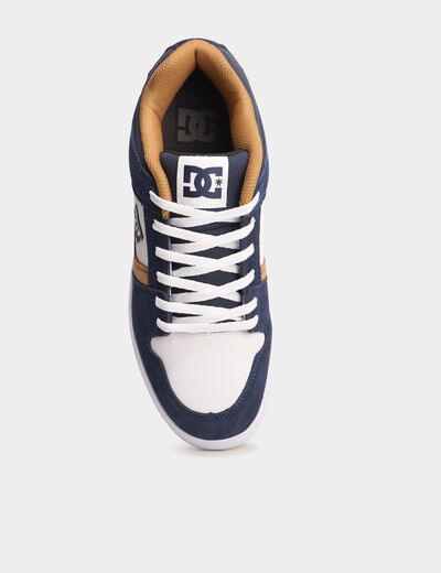 Baskets en cuir antid&eacute;rapantes bleu homme