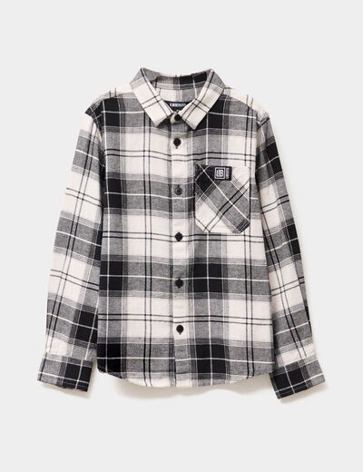 Chemise manches longues 1 poche coton blanc garçon