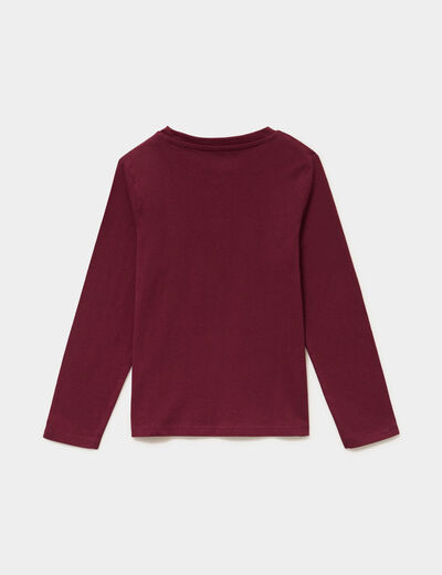 Ensemble pyjama pantalon t-shirt coton bordeaux gar&ccedil;on