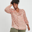 Blouse manches 3/4 ecru femme grande taille
