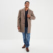 Pull col tunisien manches longues bleu marine homme