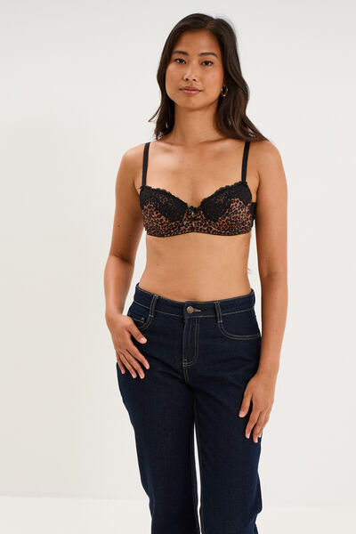 Soutien-gorge corbeille padd&eacute; marron femme