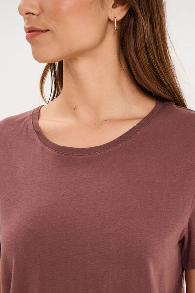 Ensemble pyjama short t-shirt coton marron chocolat femme