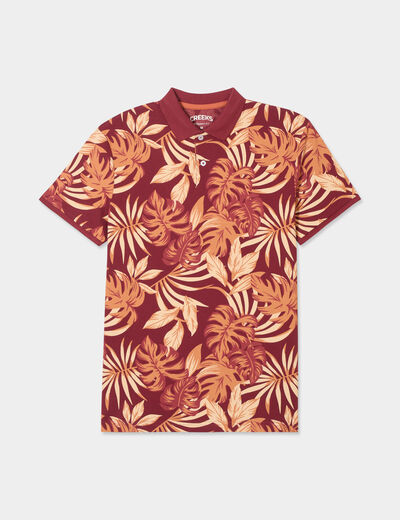 Polo jersey coton manches courtes bordeaux homme