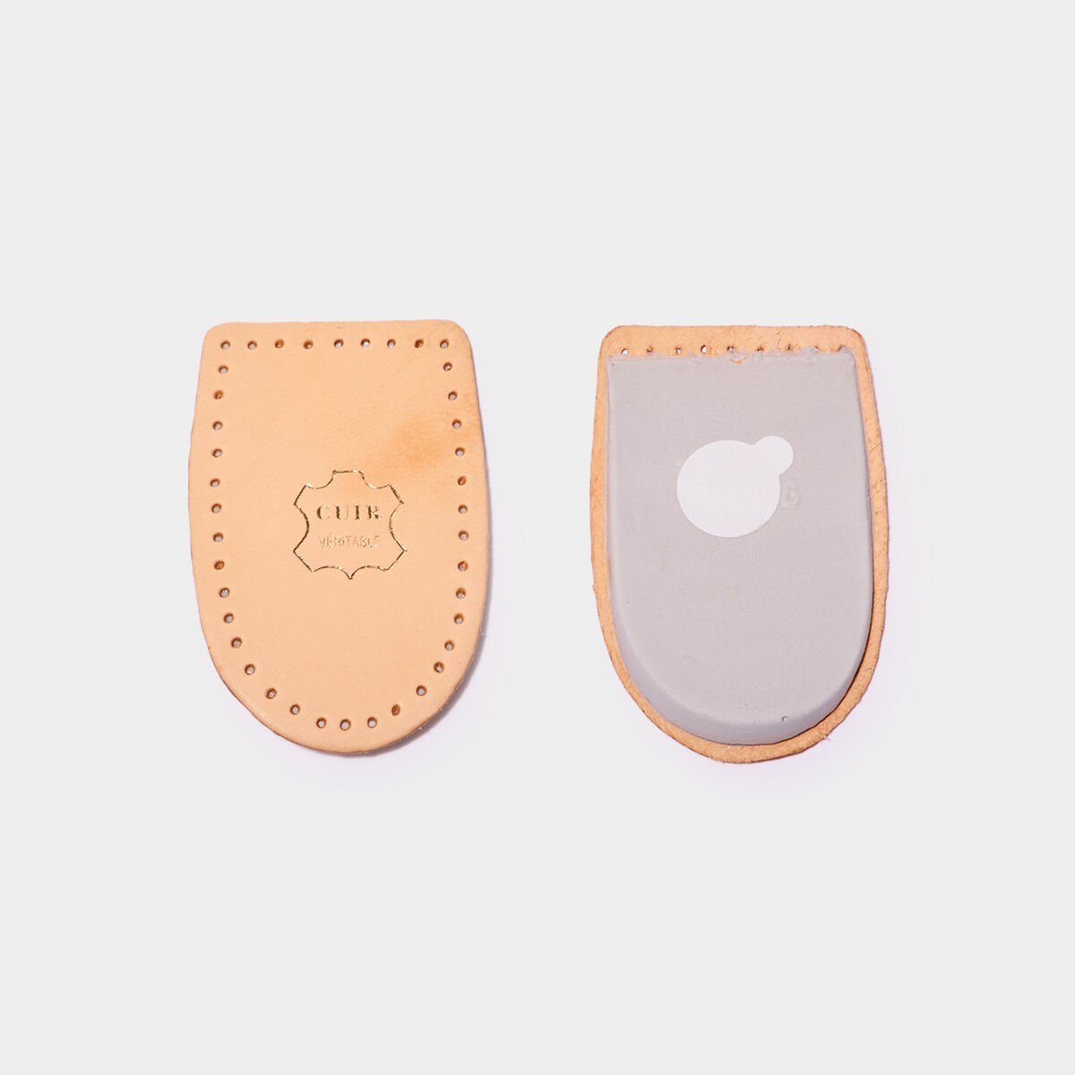 Talonnettes en cuir confort sable mixte