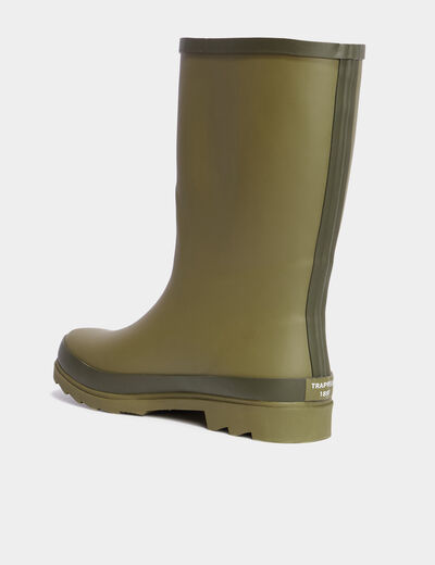 Bottes de pluie avec brides vert kaki homme