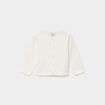 Gilet manches longues boutonn&eacute; blanc b&eacute;b&eacute; fille
