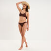 Bas de maillot de bain anneau marron femme