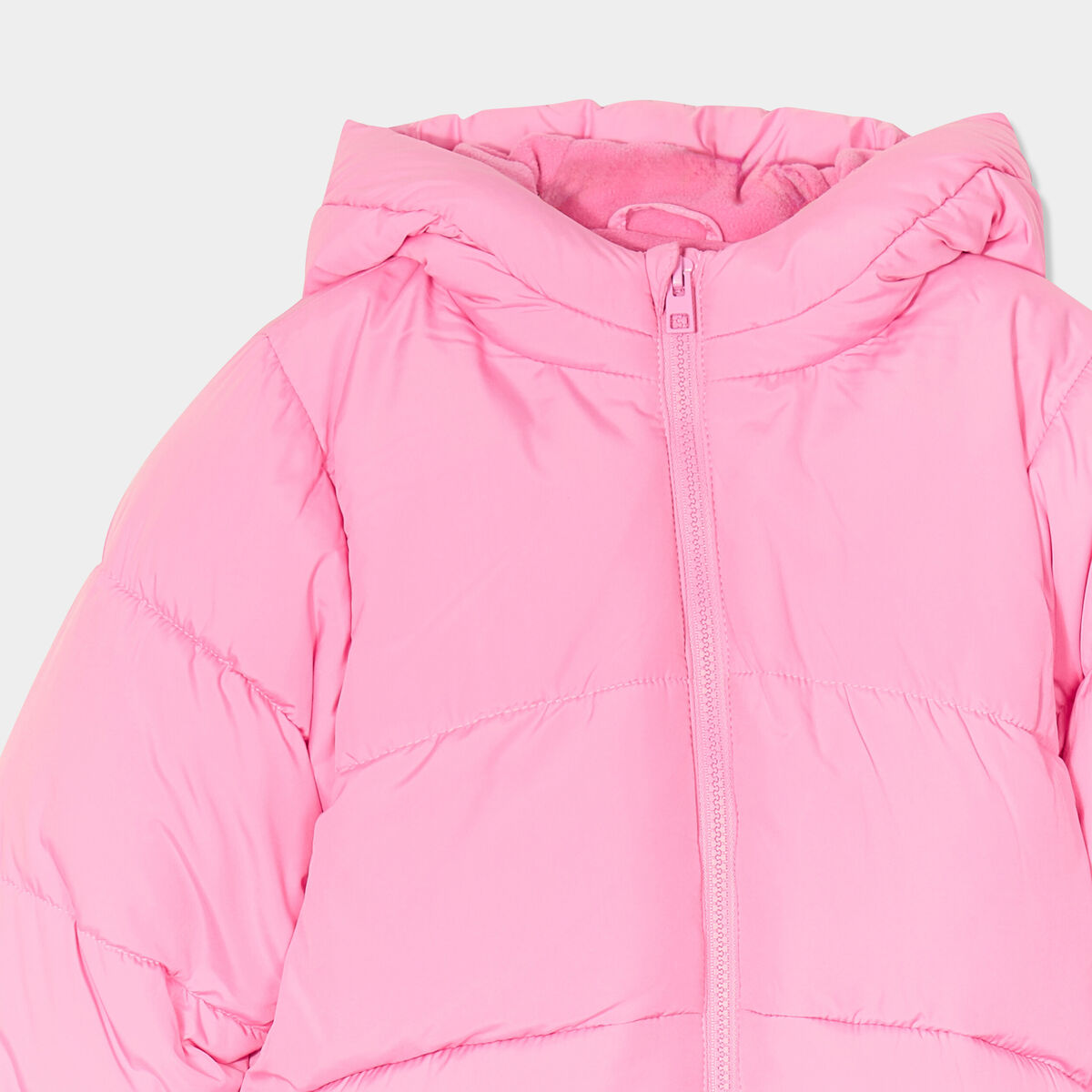 Doudoune à capuche rose fille