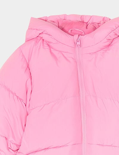 Doudoune à capuche rose fille