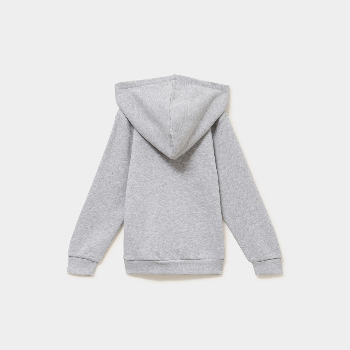 Sweat zipp&eacute; &agrave; capuche en molleton gris clair gar&ccedil;on