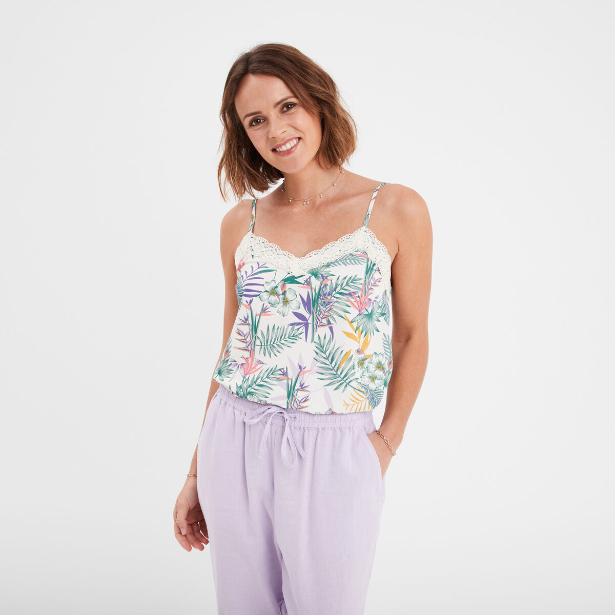 Caraco bretelles fines ecru femme