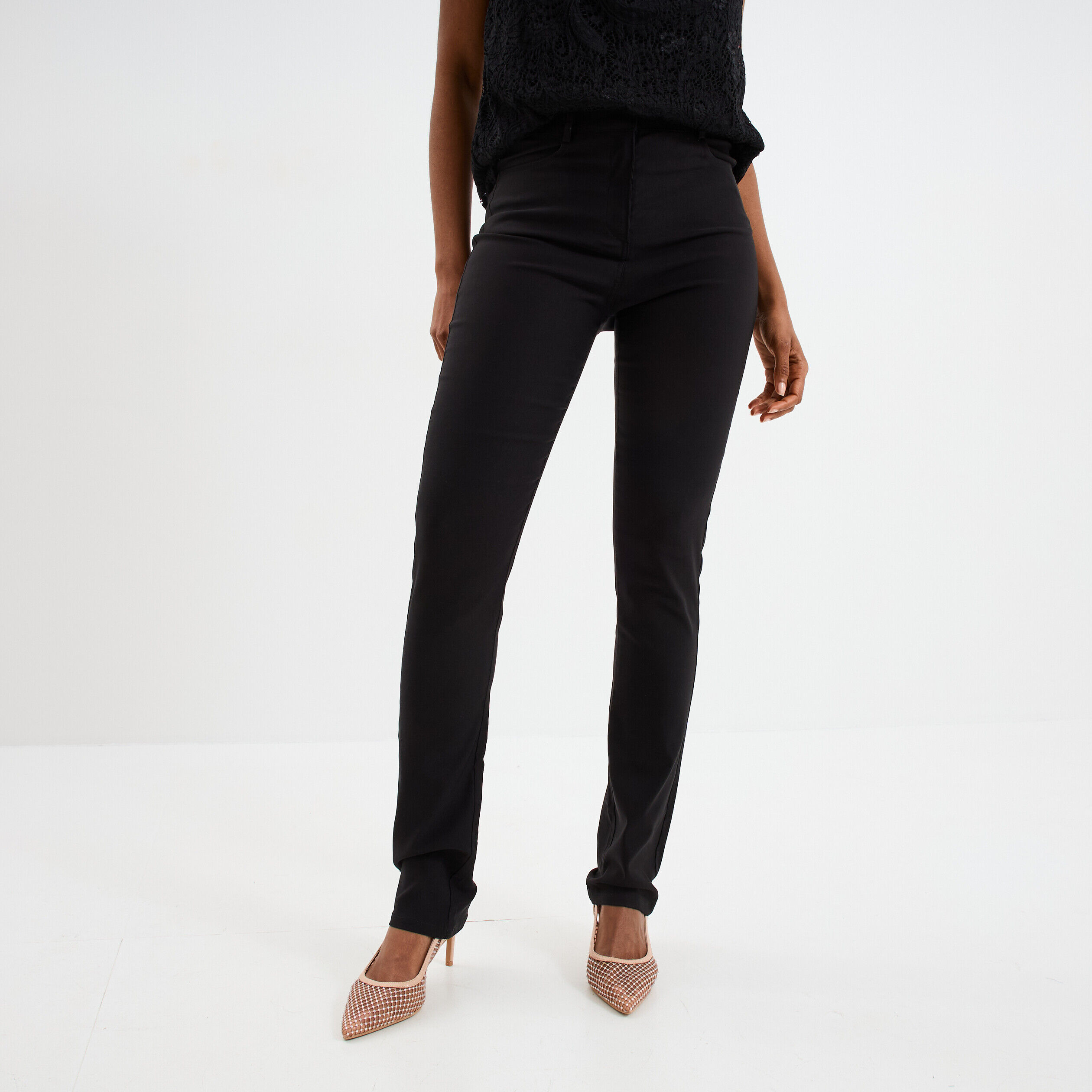 Pantalon stretch taille haute Mosquitos noir femme MOSQUITOS