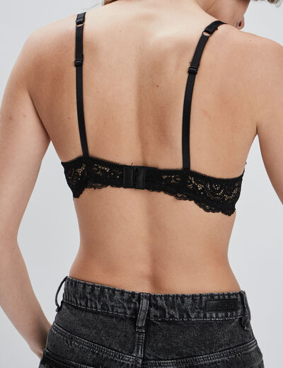 Soutien-gorge en dentelle ampliforme noir femme