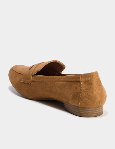 Mocassins effet suédine marron femme