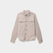 Surchemise droite m&eacute;lange coton stretch gris clair homme