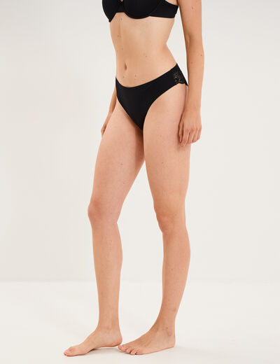 Culotte invisible &agrave; dentelle noir femme